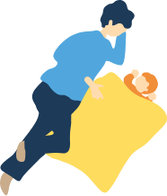 子どもを寝かしつける母親イラスト
